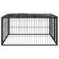 vidaXL Box Cani a 4 Pannelli Nero 100x50cm Acciaio Verniciato Polvere