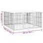 vidaXL Box Cani a 4 Pannelli Nero 100x50cm Acciaio Verniciato Polvere
