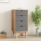 Cassettiera OTTA Marrone e Grigio 46x39,5x90cm in Legno di Pino Cassettiera OTTA Marrone e Grigio 46x39,5x90cm in Legno di Pino