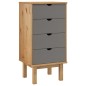 Cassettiera OTTA Marrone e Grigio 46x39,5x90cm in Legno di Pino Cassettiera OTTA Marrone e Grigio 46x39,5x90cm in Legno di Pino