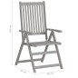 Sedie da Giardino Reclinabili 4 pz con Cuscini Massello Acacia Sedie da Giardino Reclinabili 4 pz con Cuscini Massello Acacia