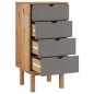Cassettiera OTTA Marrone e Grigio 46x39,5x90cm in Legno di Pino Cassettiera OTTA Marrone e Grigio 46x39,5x90cm in Legno di Pino
