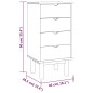 Cassettiera OTTA Marrone e Grigio 46x39,5x90cm in Legno di Pino Cassettiera OTTA Marrone e Grigio 46x39,5x90cm in Legno di Pino
