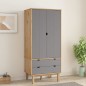Armadio OTTA Marrone e Grigio 76,5x53x172 cm in Legno di Pino Armadio OTTA Marrone e Grigio 76,5x53x172 cm in Legno di Pino