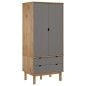 Armadio OTTA Marrone e Grigio 76,5x53x172 cm in Legno di Pino Armadio OTTA Marrone e Grigio 76,5x53x172 cm in Legno di Pino