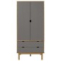 Armadio OTTA Marrone e Grigio 76,5x53x172 cm in Legno di Pino Armadio OTTA Marrone e Grigio 76,5x53x172 cm in Legno di Pino