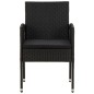 Set da Pranzo per Esterni 5 pz in Polyrattan Nero Set da Pranzo per Esterni 5 pz in Polyrattan Nero