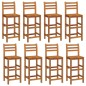 Set da Bar per Giardino 9 pz in Legno Massello di Acacia