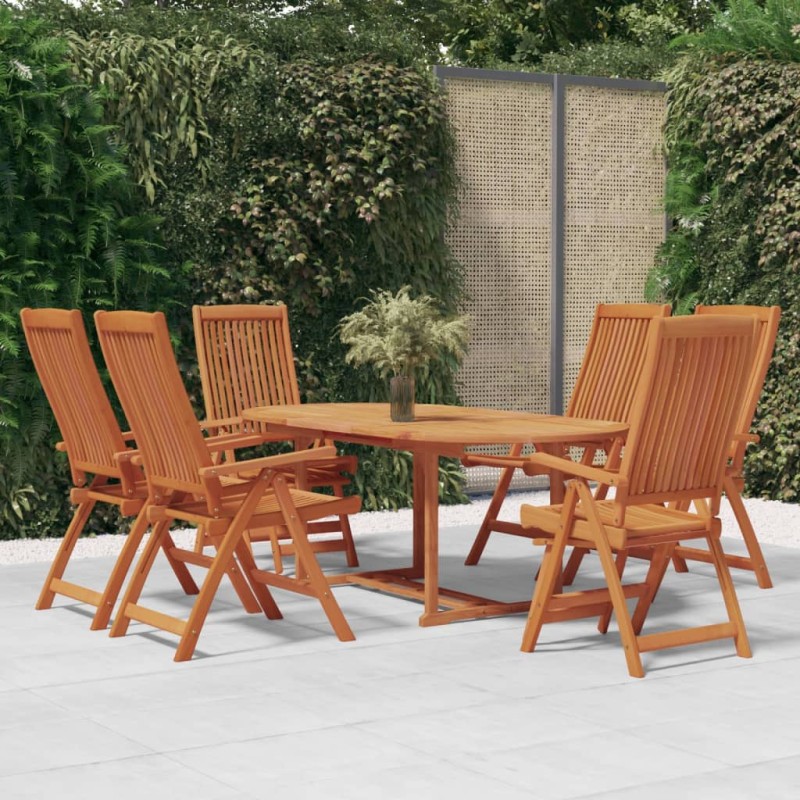 vidaXL Set da Pranzo per Giardino 7 pz in Legno Massello di Eucalipto vidaXL Set da Pranzo per Giardino 7 pz in Legno Massello di Eucalipto