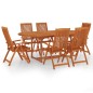 vidaXL Set da Pranzo per Giardino 7 pz in Legno Massello di Eucalipto vidaXL Set da Pranzo per Giardino 7 pz in Legno Massello di Eucalipto