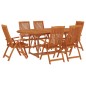 vidaXL Set da Pranzo per Giardino 7 pz in Legno Massello di Eucalipto vidaXL Set da Pranzo per Giardino 7 pz in Legno Massello di Eucalipto