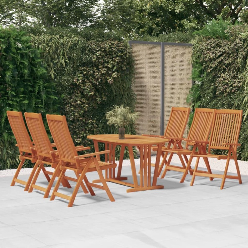 Set da Pranzo per Giardino 7 pz in Legno Massello di Eucalipto Set da Pranzo per Giardino 7 pz in Legno Massello di Eucalipto