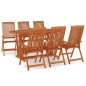 Set da Pranzo per Giardino 7 pz in Legno Massello di Eucalipto Set da Pranzo per Giardino 7 pz in Legno Massello di Eucalipto