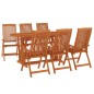 Set da Pranzo per Giardino 7 pz in Legno Massello di Eucalipto Set da Pranzo per Giardino 7 pz in Legno Massello di Eucalipto
