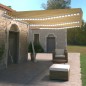 Tenda da Sole Retrattile Manuale LED 600x350 cm Giallo e Bianco Tenda da Sole Retrattile Manuale LED 600x350 cm Giallo e Bianco