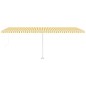 Tenda da Sole Retrattile Manuale LED 600x350 cm Giallo e Bianco Tenda da Sole Retrattile Manuale LED 600x350 cm Giallo e Bianco