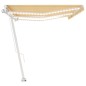Tenda da Sole Retrattile Manuale LED 600x350 cm Giallo e Bianco Tenda da Sole Retrattile Manuale LED 600x350 cm Giallo e Bianco