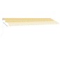 Tenda da Sole Retrattile Manuale LED 600x350 cm Giallo e Bianco Tenda da Sole Retrattile Manuale LED 600x350 cm Giallo e Bianco