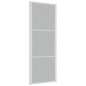 Porta Interna 76x201,5 cm Bianco Opaco Vetro e Alluminio