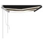 vidaXL Tenda da Sole Retrattile Manuale con LED 6x3,5 m Antracite vidaXL Tenda da Sole Retrattile Manuale con LED 6x3,5 m Antracite