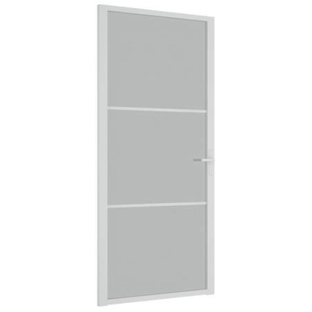 vidaXL Porta Interna 93x201,5 cm Bianco Opaco Vetro e Alluminio