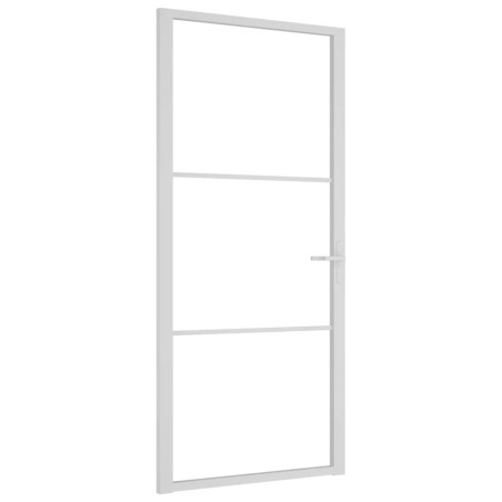Porta Interna 93x201,5 cm Bianca in Vetro ESG e Alluminio
