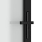Porta Interna 93x201,5 cm Nero Opaco Vetro e Alluminio