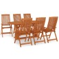 vidaXL Set da Pranzo per Giardino 7 pz in Legno Massello di Eucalipto vidaXL Set da Pranzo per Giardino 7 pz in Legno Massello di Eucalipto