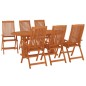 vidaXL Set da Pranzo per Giardino 7 pz in Legno Massello di Eucalipto vidaXL Set da Pranzo per Giardino 7 pz in Legno Massello di Eucalipto