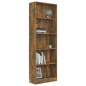 vidaXL Libreria a 5 Ripiani Rovere Fumo 60x24x175 cm Legno Multistrato