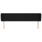 Testiera ad Orecchio Nera 163x23x78/88 cm in Tessuto Testiera ad Orecchio Nera 163x23x78/88 cm in Tessuto