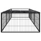Box Cani 8 Pannelli Nero 100x50 cm Acciaio Verniciato Polvere Box Cani 8 Pannelli Nero 100x50 cm Acciaio Verniciato Polvere
