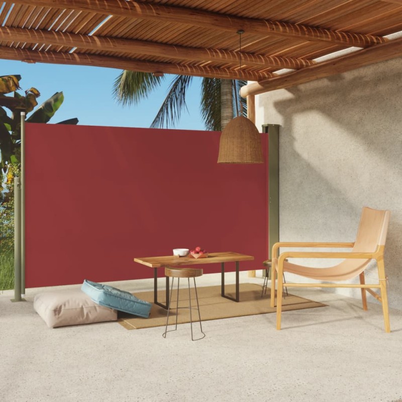 Tenda Laterale Retrattile per Patio 180x300 cm Rossa Tenda Laterale Retrattile per Patio 180x300 cm Rossa