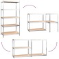 Scaffali 5 Ripiani 4 pz Argento in Acciaio e Legno Multistrato Scaffali 5 Ripiani 4 pz Argento in Acciaio e Legno Multistrato