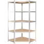 Scaffali 5 Ripiani 5 pz Argento in Acciaio e Legno Multistrato Scaffali 5 Ripiani 5 pz Argento in Acciaio e Legno Multistrato