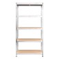 Scaffali 5 Ripiani 2 pz Argento in Acciaio e Legno Multistrato Scaffali 5 Ripiani 2 pz Argento in Acciaio e Legno Multistrato
