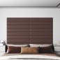 vidaXL Pannelli Murali 12 pz Marroni 90x15 cm in Similpelle 1,62 m² vidaXL Pannelli Murali 12 pz Marroni 90x15 cm in Similpelle 1,62 m²