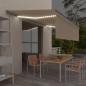 vidaXL Tenda Automatica con Parasole Sensore Vento e LED 5x3 m Crema vidaXL Tenda Automatica con Parasole Sensore Vento e LED 5x3 m Crema