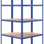 Scaffali a 5 Ripiani 4 pz Blu in Acciaio e Legno Multistrato Scaffali a 5 Ripiani 4 pz Blu in Acciaio e Legno Multistrato