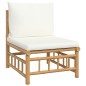 vidaXL Set Salotto da Giardino 5pz con Cuscini Bianco Crema in Bambù vidaXL Set Salotto da Giardino 5pz con Cuscini Bianco Crema in Bambù