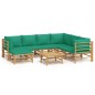 vidaXL Set Salotto da Giardino 8pz con Cuscini Verdi Bambù