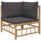 vidaXL Set Salotto da Giardino 9pz con Cuscini Grigio Scuro Bambù
