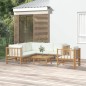 Set Salotto da Giardino 7pz con Cuscini Bianco Crema in Bambù Set Salotto da Giardino 7pz con Cuscini Bianco Crema in Bambù