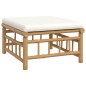 Set Salotto da Giardino 3pz con Cuscini Bianco Crema in Bambù Set Salotto da Giardino 3pz con Cuscini Bianco Crema in Bambù