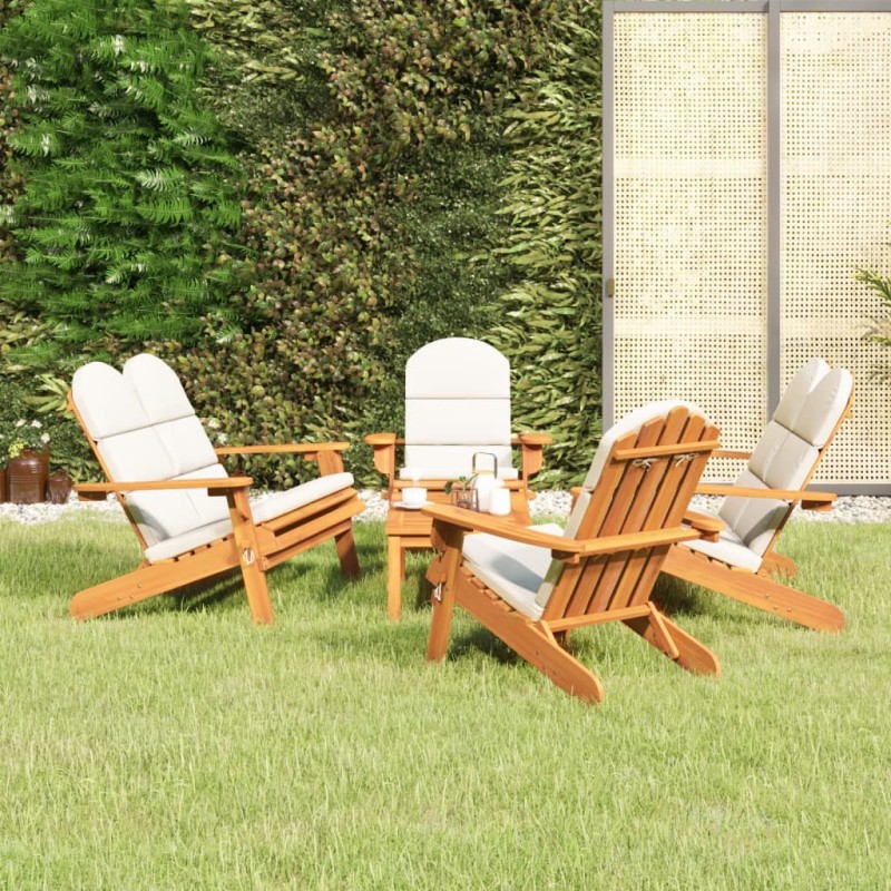 Set Salotto da Giardino Adirondack 5pz Legno Massello di Acacia Set Salotto da Giardino Adirondack 5pz Legno Massello di Acacia