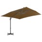 vidaXL Ombrellone a Sbalzo Palo in Alluminio 300x300cm Grigio Talpa vidaXL Ombrellone a Sbalzo Palo in Alluminio 300x300cm Grigio Talpa