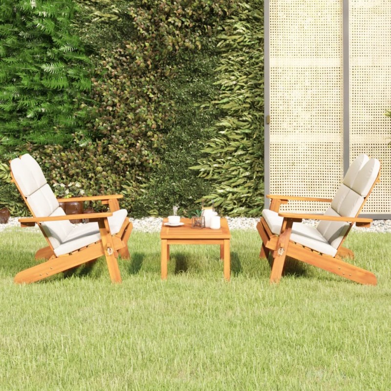 vidaXL Set Salotto da Giardino Adirondack 3pz Legno Massello di Acacia vidaXL Set Salotto da Giardino Adirondack 3pz Legno Massello di Acacia