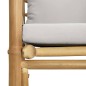 Set Salotto da Giardino 7pz con Cuscini Grigio Chiaro Bambù Set Salotto da Giardino 7pz con Cuscini Grigio Chiaro Bambù