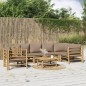 vidaXL Set Salotto da Giardino 7pz con Cuscini Tortora Bambù vidaXL Set Salotto da Giardino 7pz con Cuscini Tortora Bambù