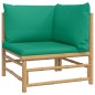 Set Salotto da Giardino 6pz con Cuscini Verdi Bambù Set Salotto da Giardino 6pz con Cuscini Verdi Bambù